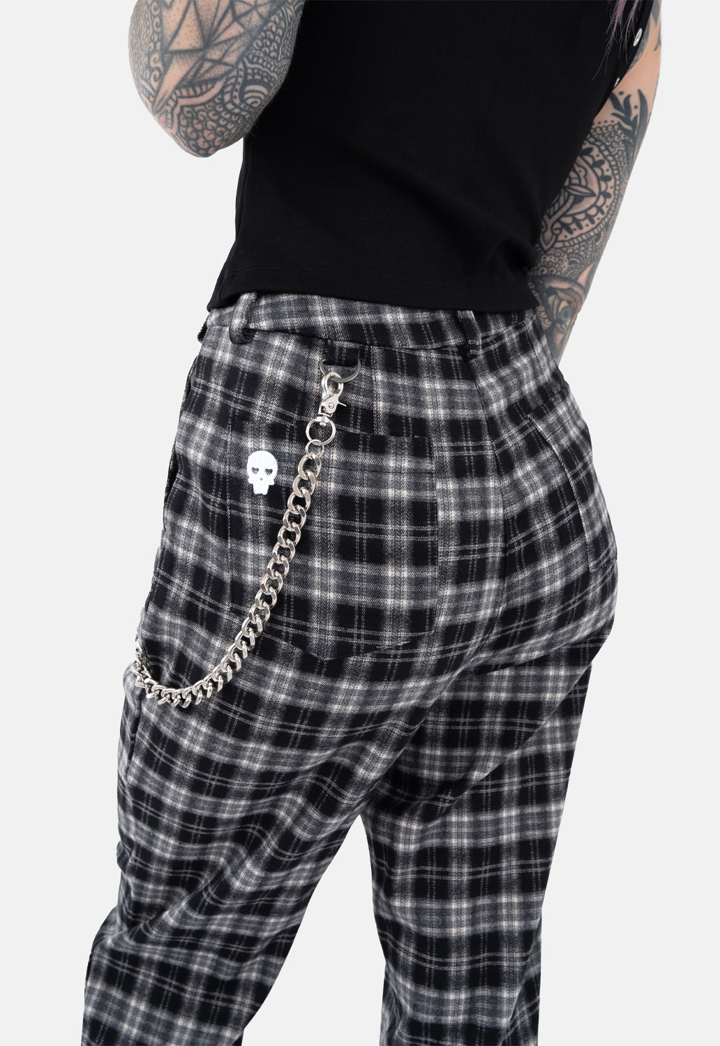 Travis Straight Leg Check Trousers