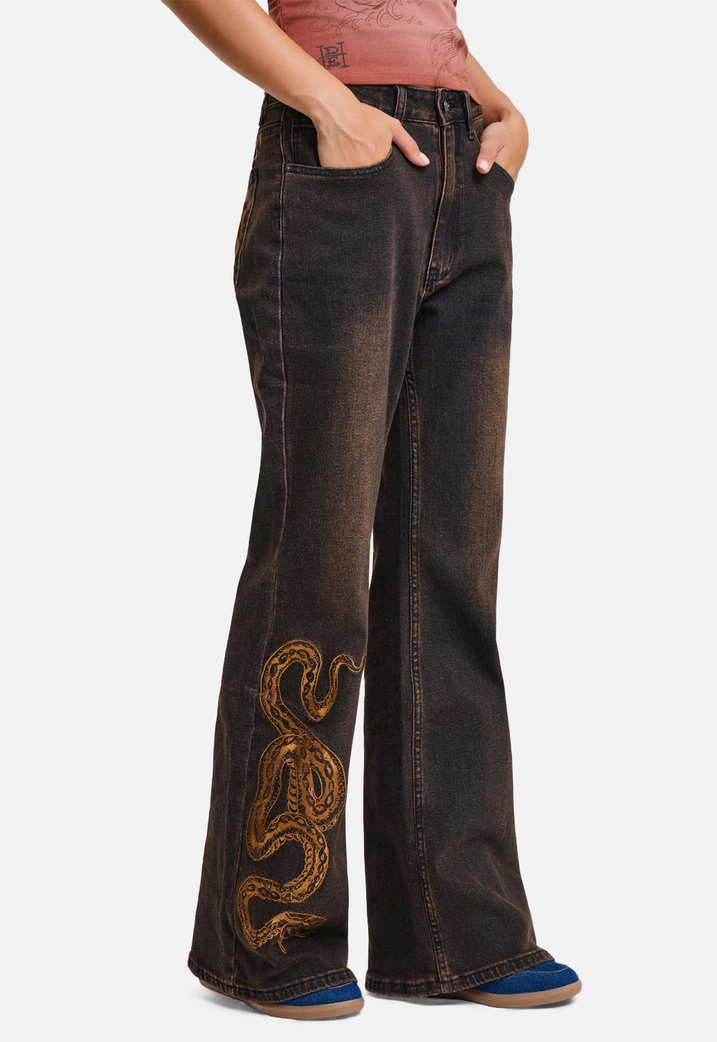 Twist Serpent Flare Vintage Wash Jeans