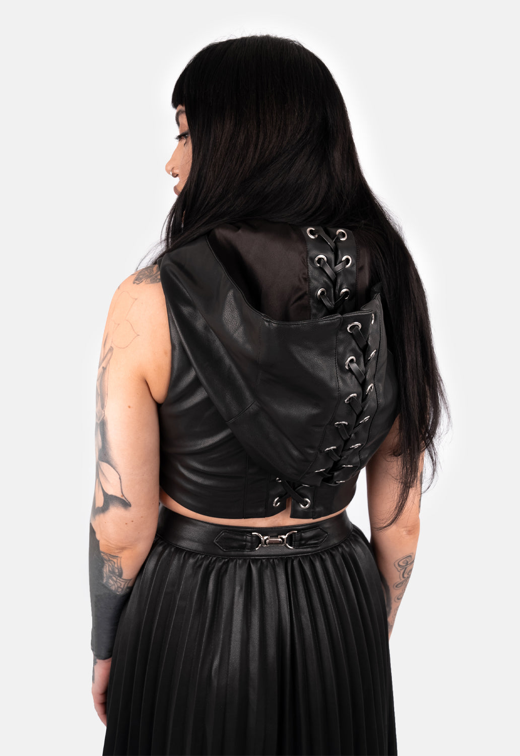 Xena Lace Up Hooded Vest