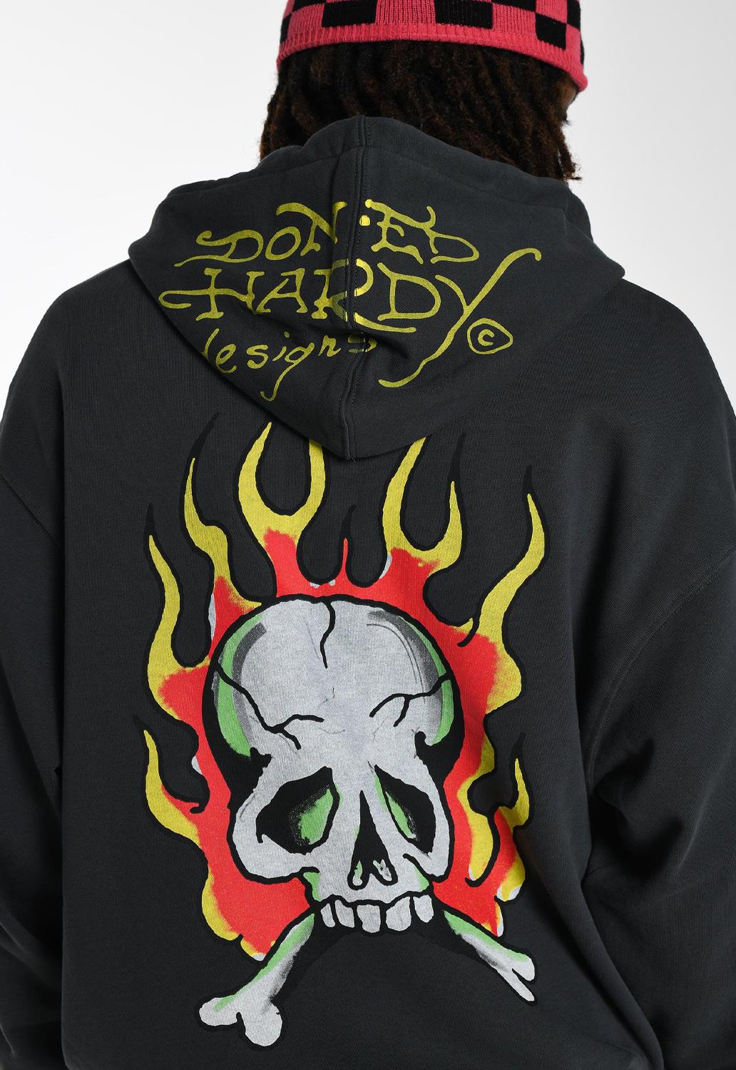 Burning Skull Zip Hoodie