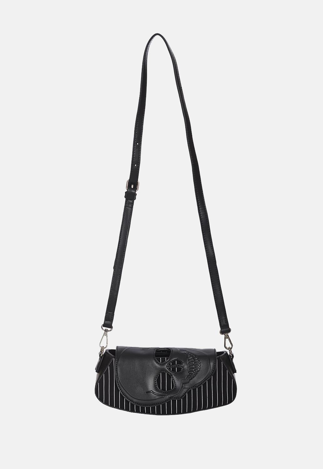 Black Core Pinstripe Shoulder Bag
