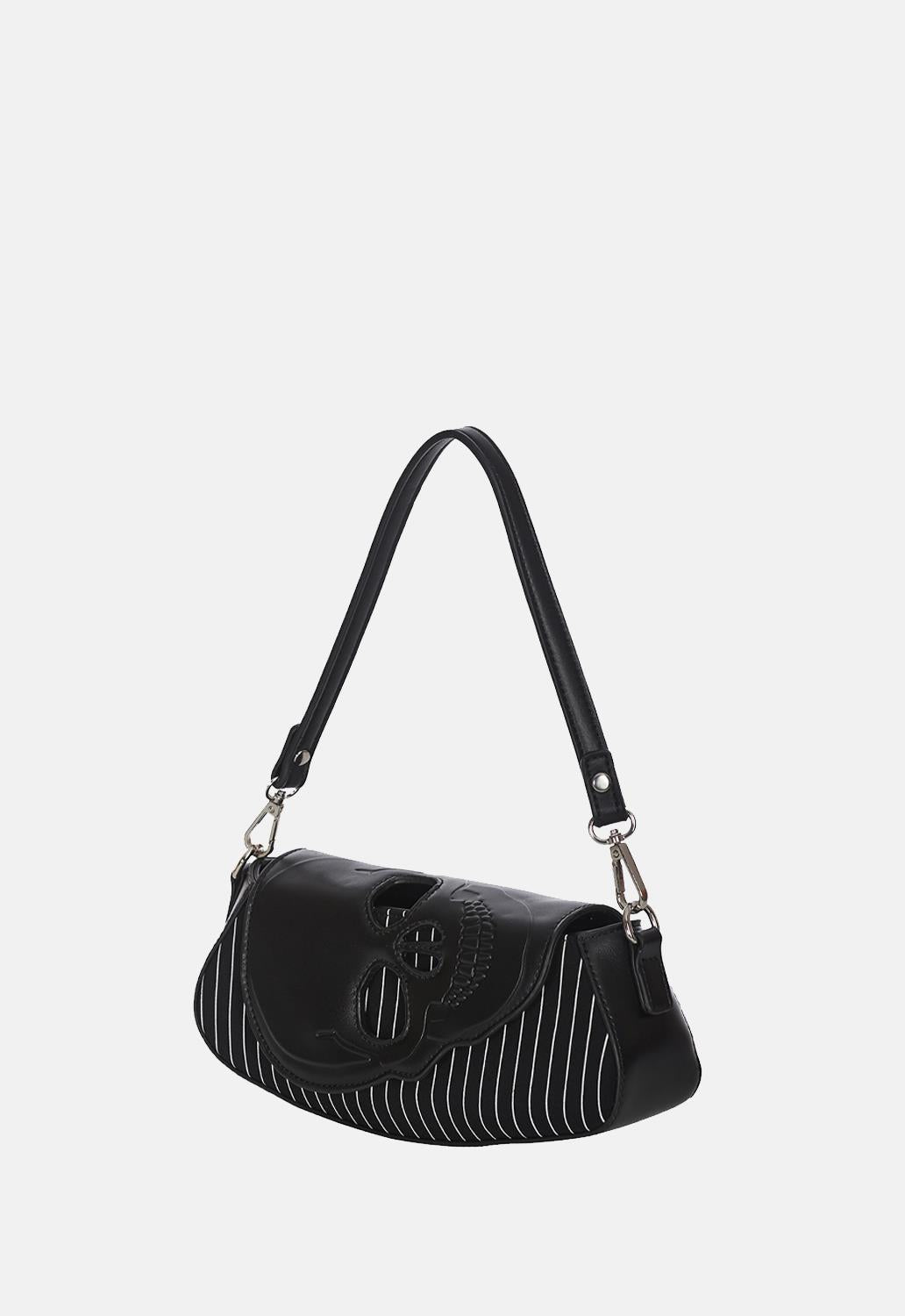 Black Core Pinstripe Shoulder Bag