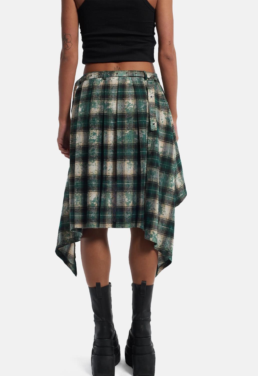 Lore Pleated Tartan Skirt