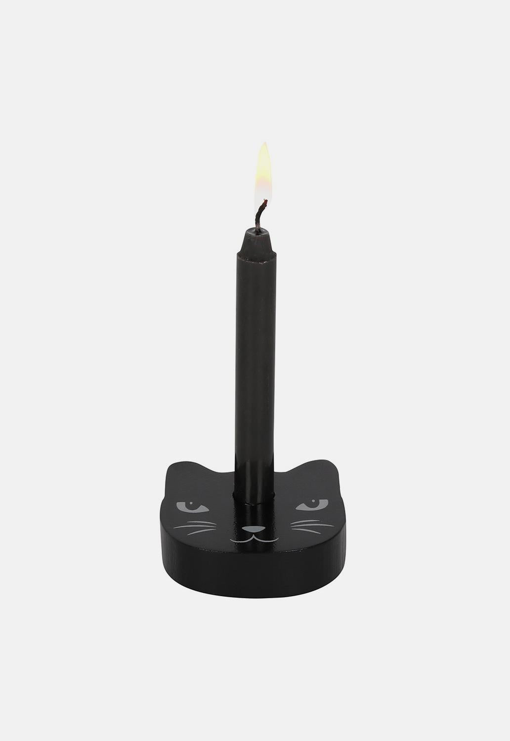 Black Cat Spell Candle Holder