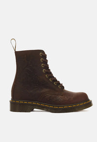 1460 Pascal Deboss Floral 8 Eye Crazy Horse Leather Boots