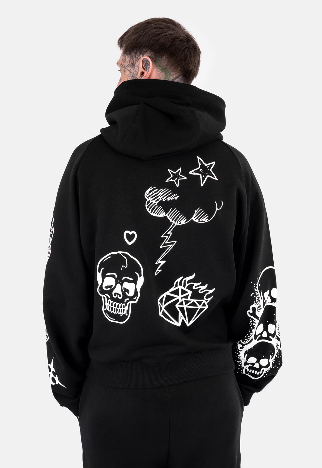 Abel Tattoo Print Hoodie