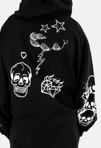 Abel Tattoo Print Hoodie
