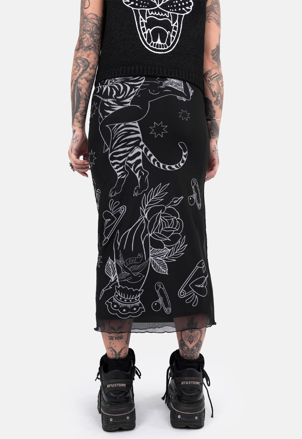 Belle Mesh Midaxi Skirt