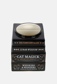 Black Cat Magick Book Stack Vase
