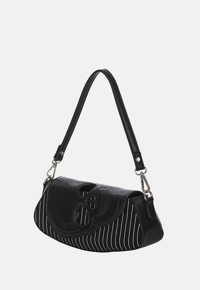 Black Core Pinstripe Shoulder Bag