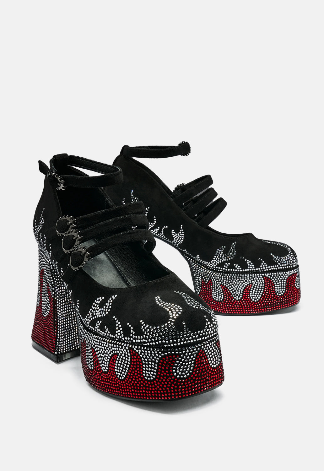 Blaze Flames Chunky Heel