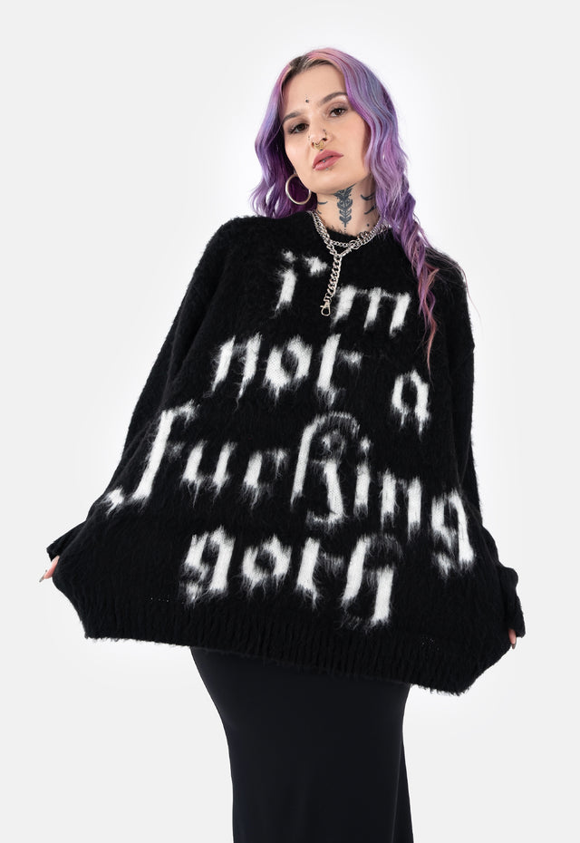 Brat Oversized Slogan Knit