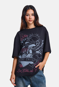 Brave Hearts Stay True Washed Relaxed T-Shirt