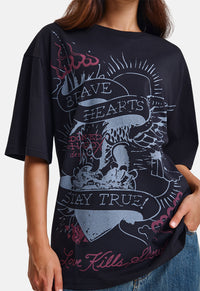 Brave Hearts Stay True Washed Relaxed T-Shirt