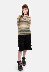 Bria Green Stripe Raglan Top