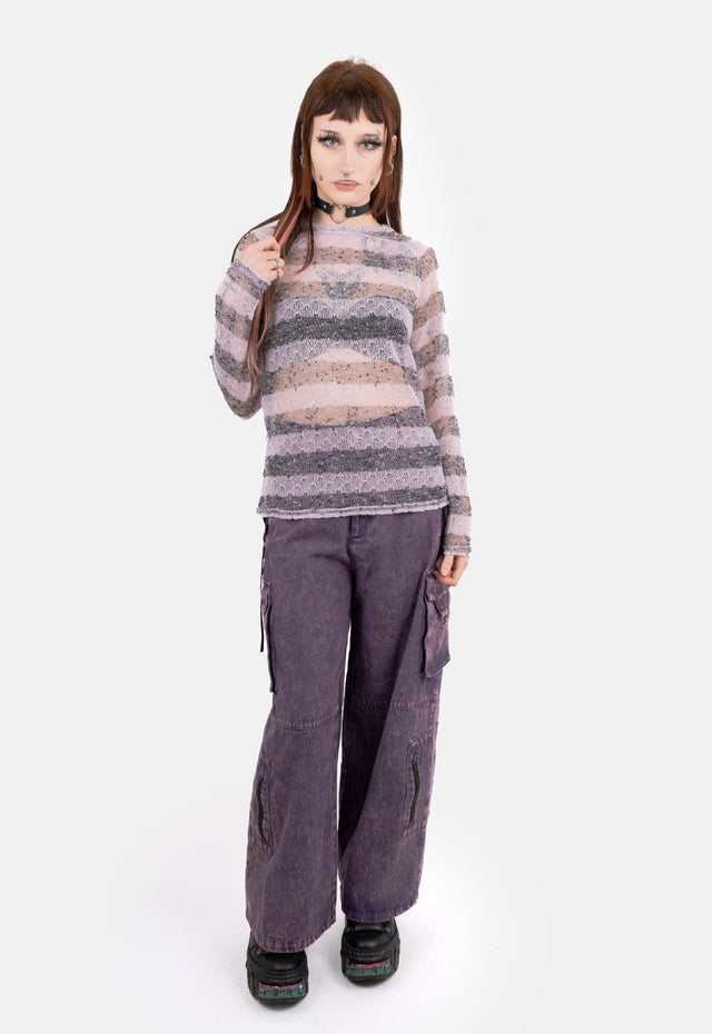 Bria Pink Stripe Raglan Top