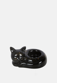 Black Cat Magick Curled Cat Tealight Holder