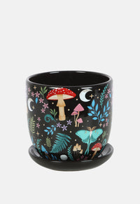 Dark Forest Plant Pot With Saucer