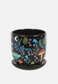 Dark Forest Plant Pot With Saucer