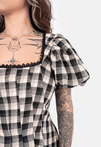 Darcey Check Puff Mini Dress