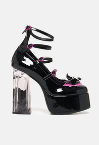 Dead Tired Strappy Platform Coffin Heels