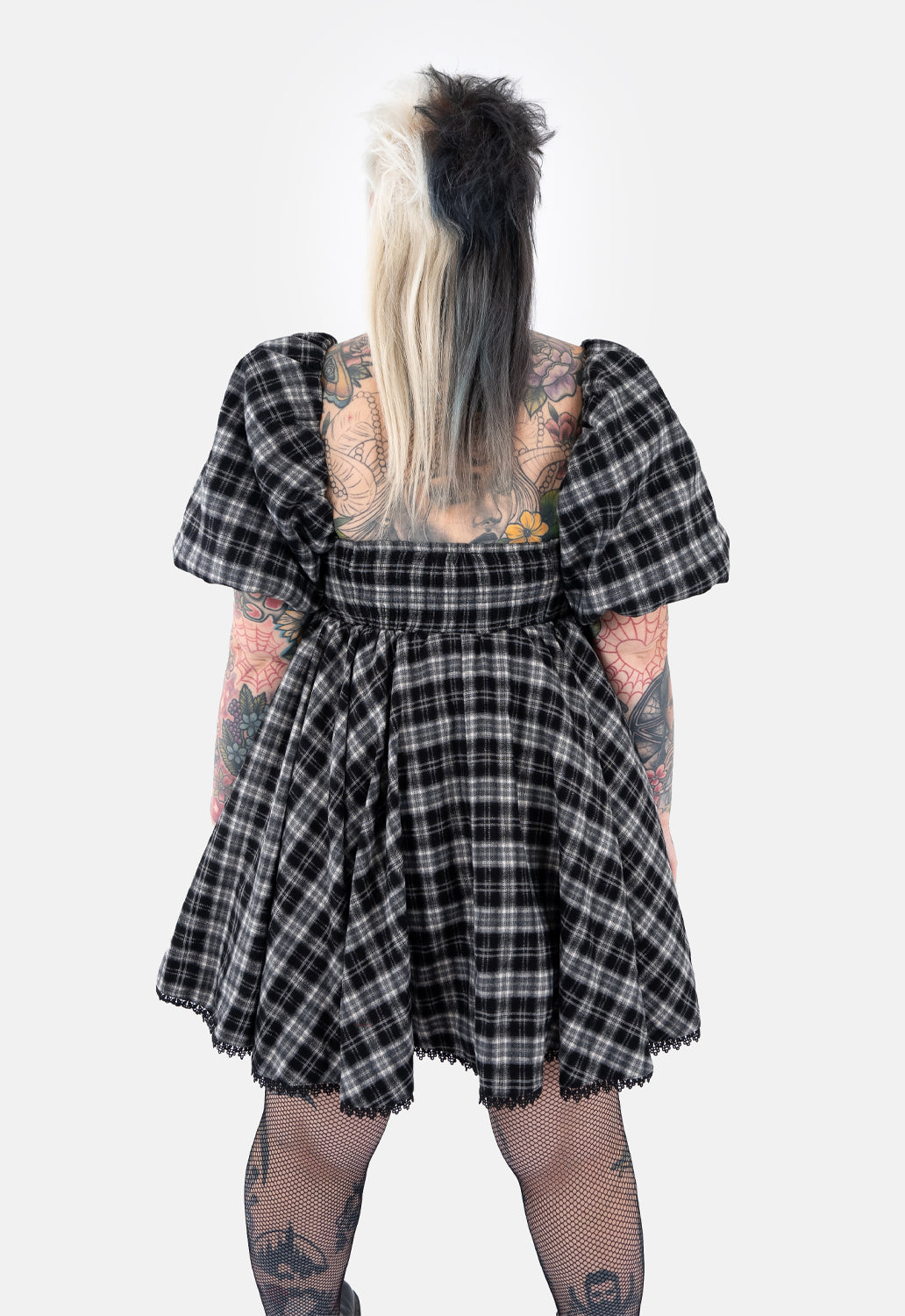 Dusk Baby Doll Check Mini Dress