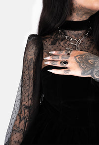 Emily Velvet Heart Lace Mini Dress