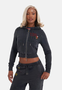 Flaming Tiger Crop Zip Hoodie