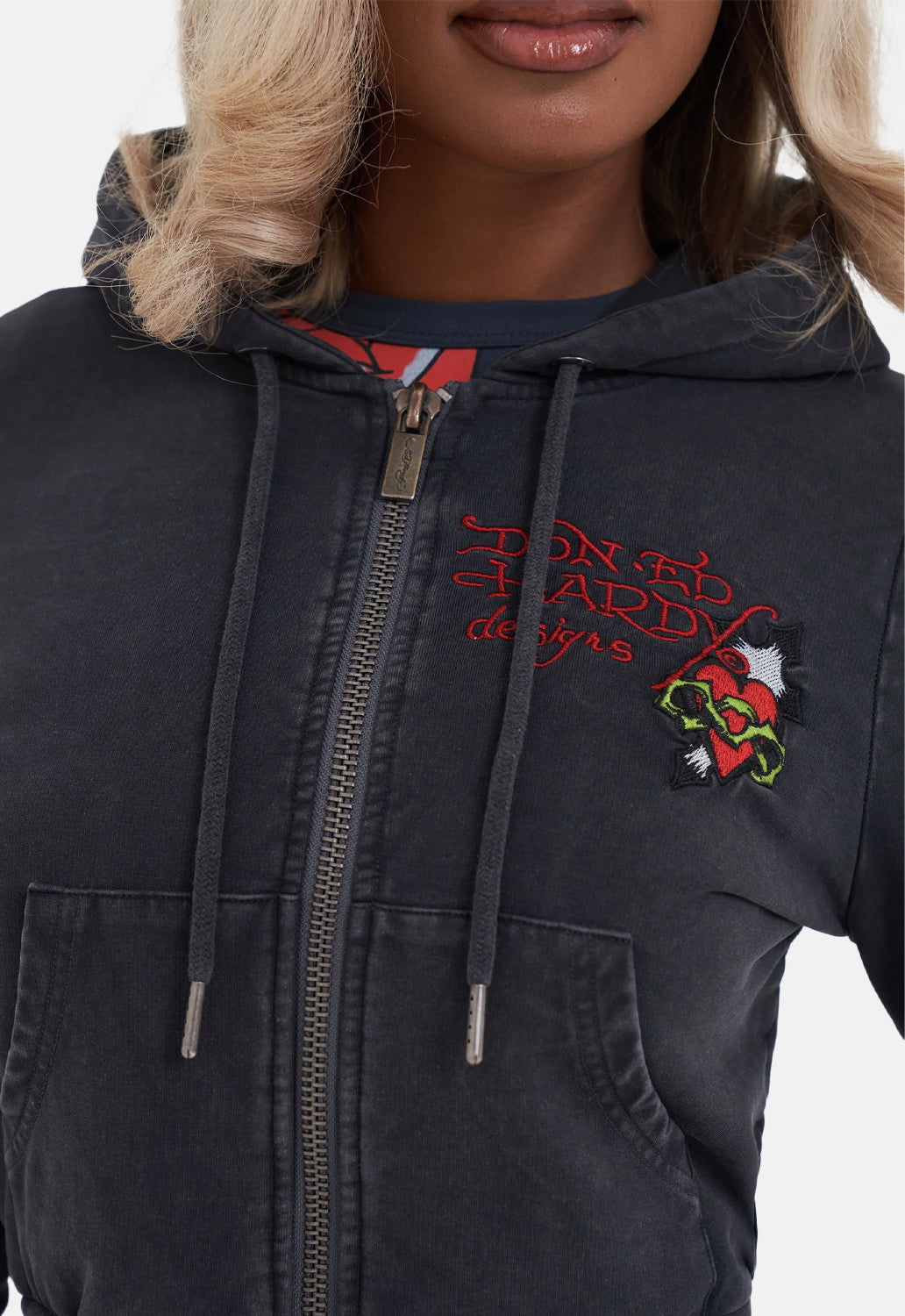 Flaming Tiger Crop Zip Hoodie