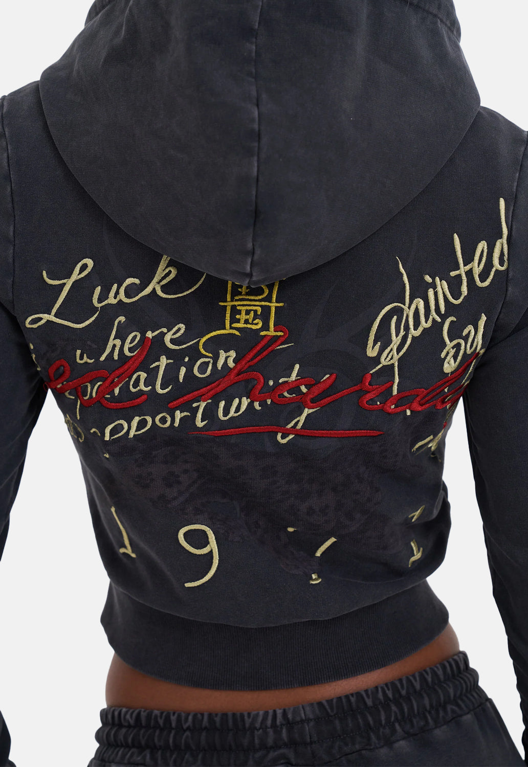 Flaming Tiger Crop Zip Hoodie