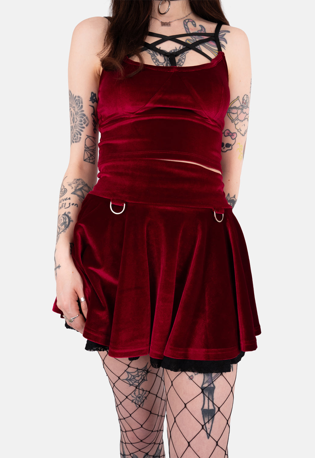 Gem Double Layer Velvet Skirt