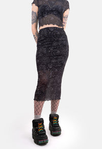 Gracie Cosmic Mesh Midi Skirt