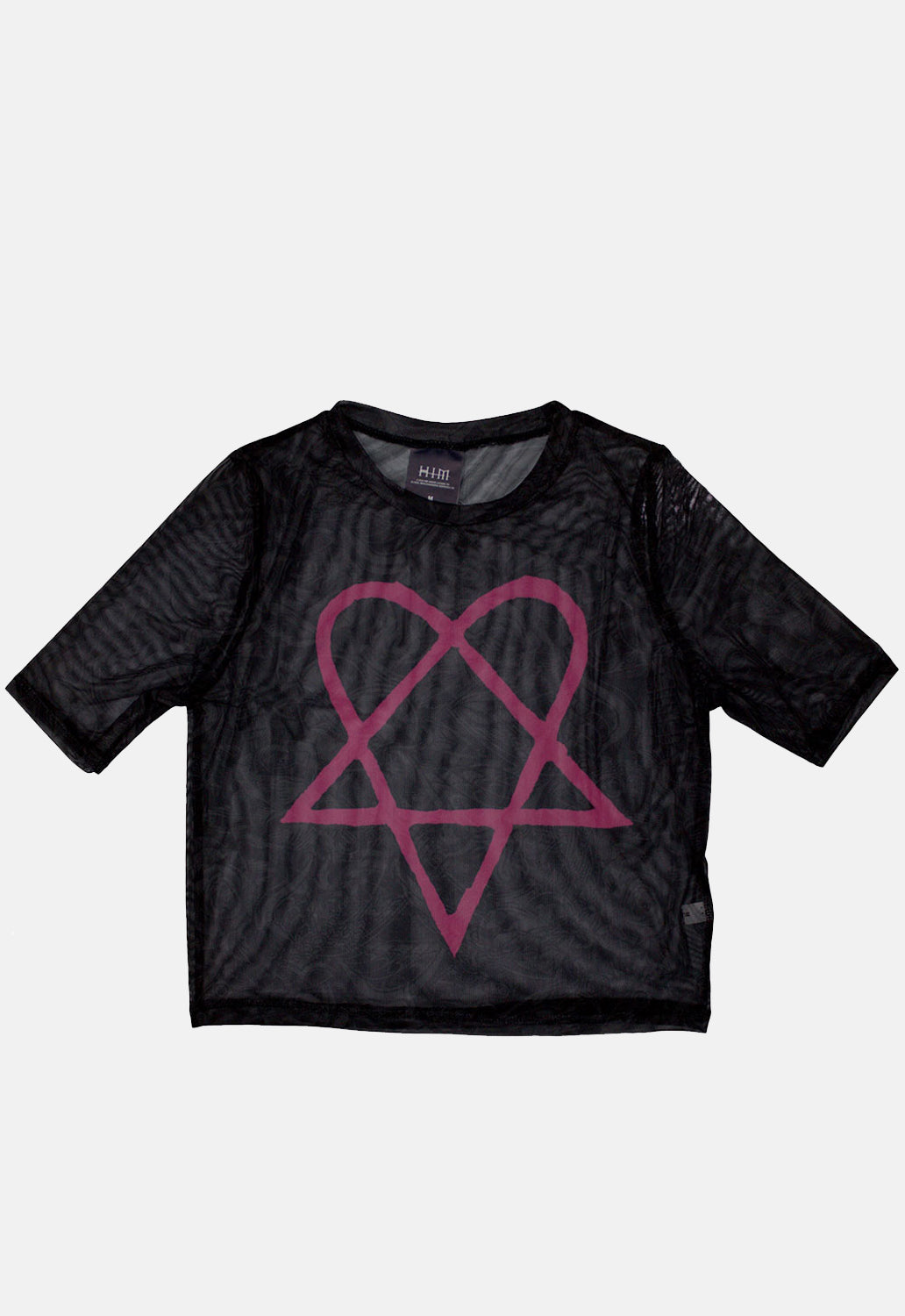 Pink Heartagram Mesh Crop Top