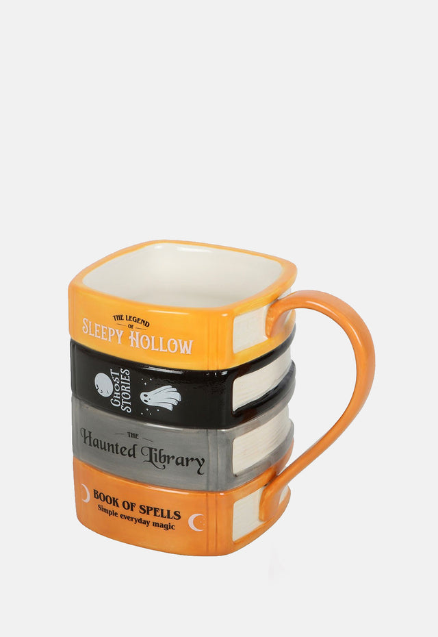 Haunted Library Book Stack Mug