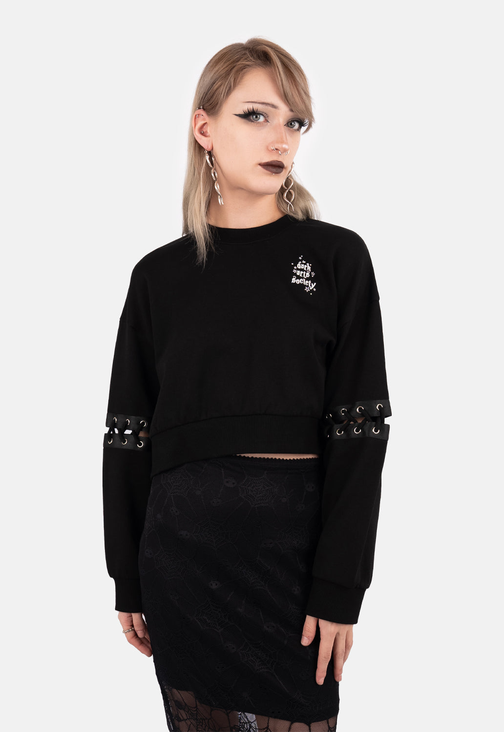 Hexa Lace Up Sleeve Sweater