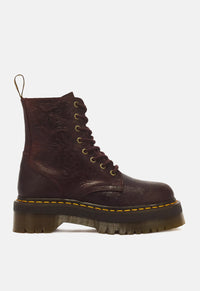 Jadon Floral Emboss 8 Eye Crazy Horse Leather Platform Boots