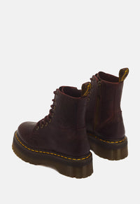 Jadon Floral Emboss 8 Eye Crazy Horse Leather Platform Boots