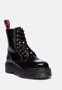 Jadon Distressed Patent Boots