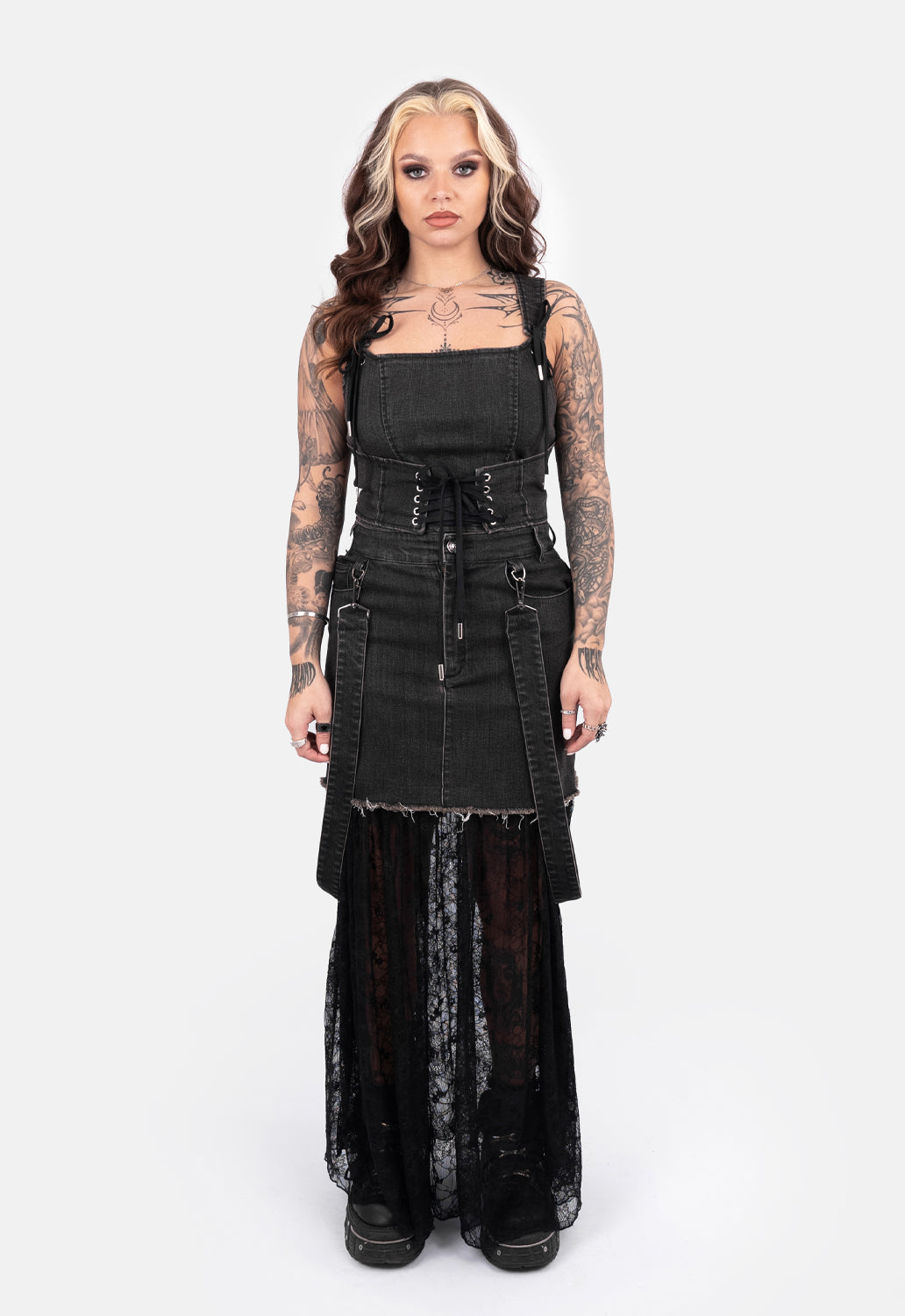 Josephine Denim & Lace Skirt – DMG SCY