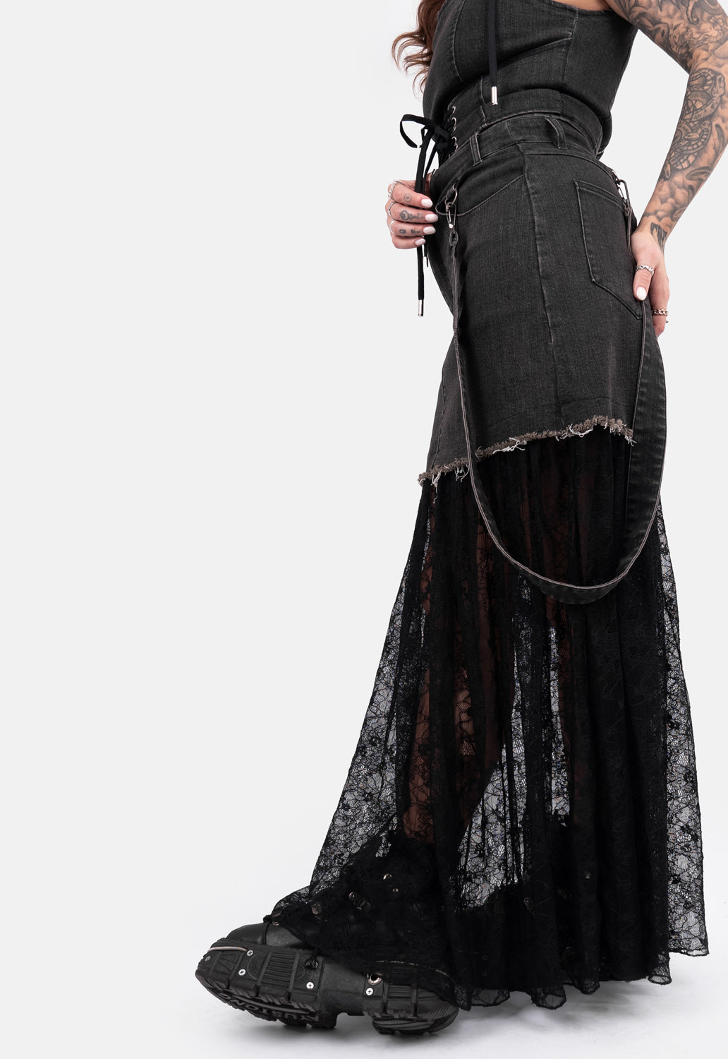 Josephine Denim & Lace Skirt – DMG SCY