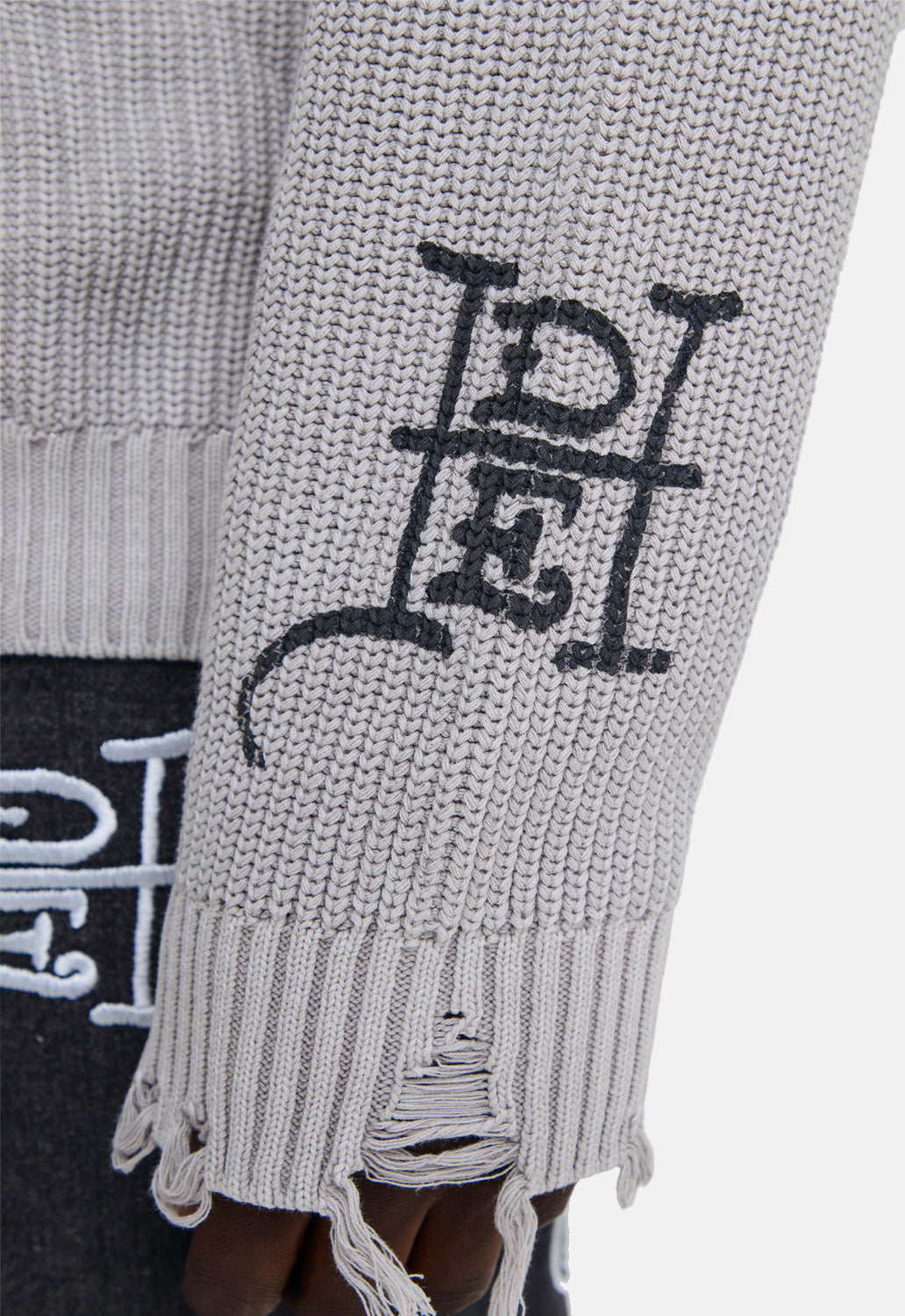 Distressed Los Angeles Knitted Relaxed Crew Jumper