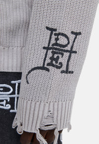 Distressed Los Angeles Knitted Relaxed Crew Jumper