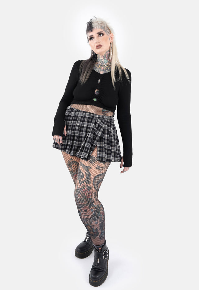 Lisbeth Pleated Check Mini Skirt