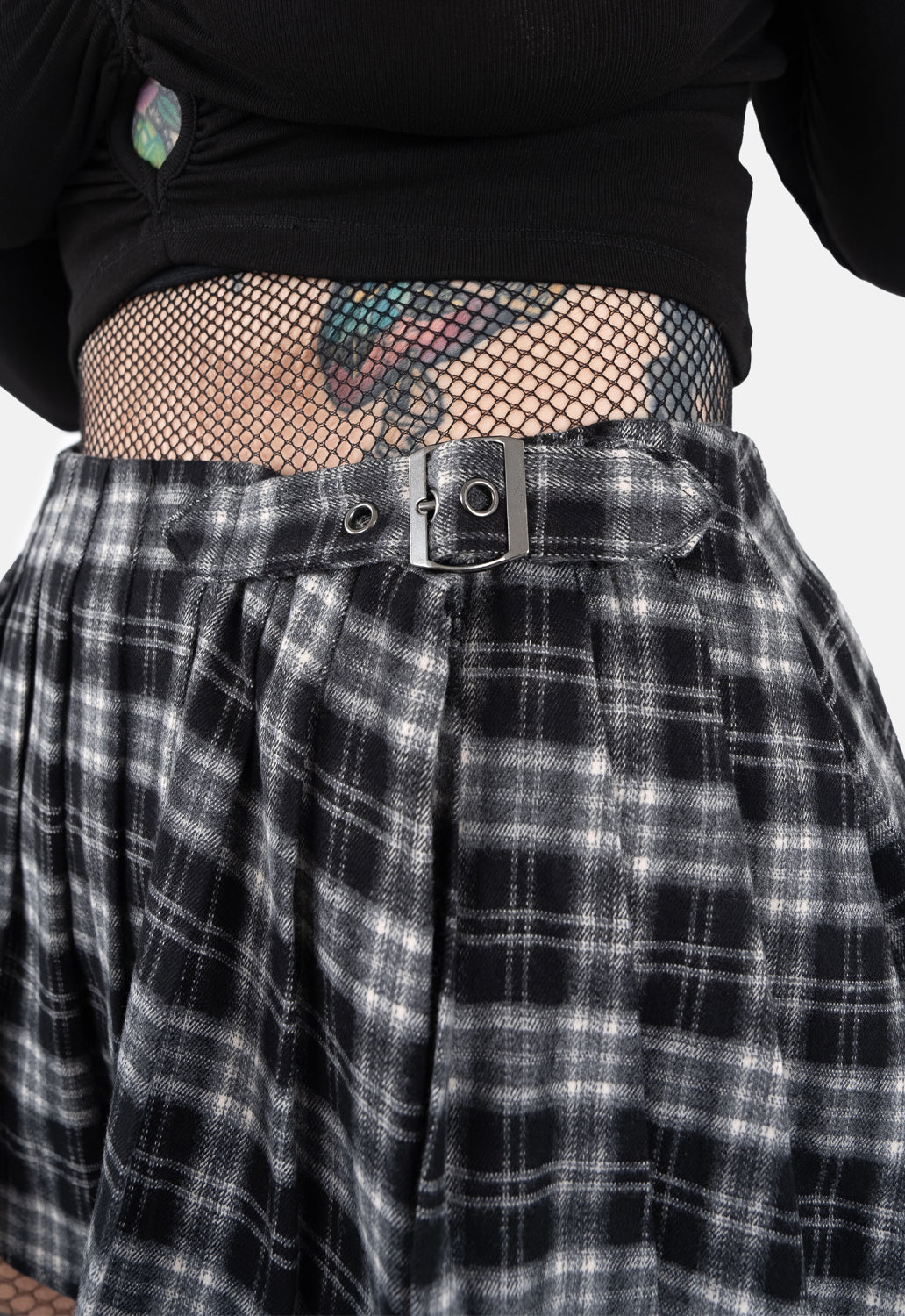 Lisbeth Pleated Check Mini Skirt