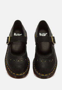 Flower Crazy Horse Leather Mary Janes