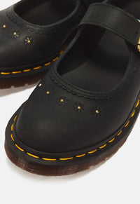Flower Crazy Horse Leather Mary Janes