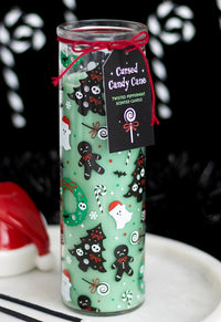 Merry Christmas Cursed Candy Cane Tube Candle