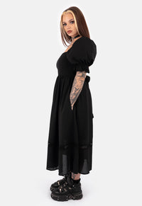 Misty Puff Sleeve Midaxi Dress