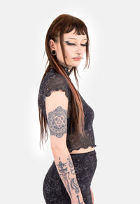 Myst Cosmic Print Mesh Top