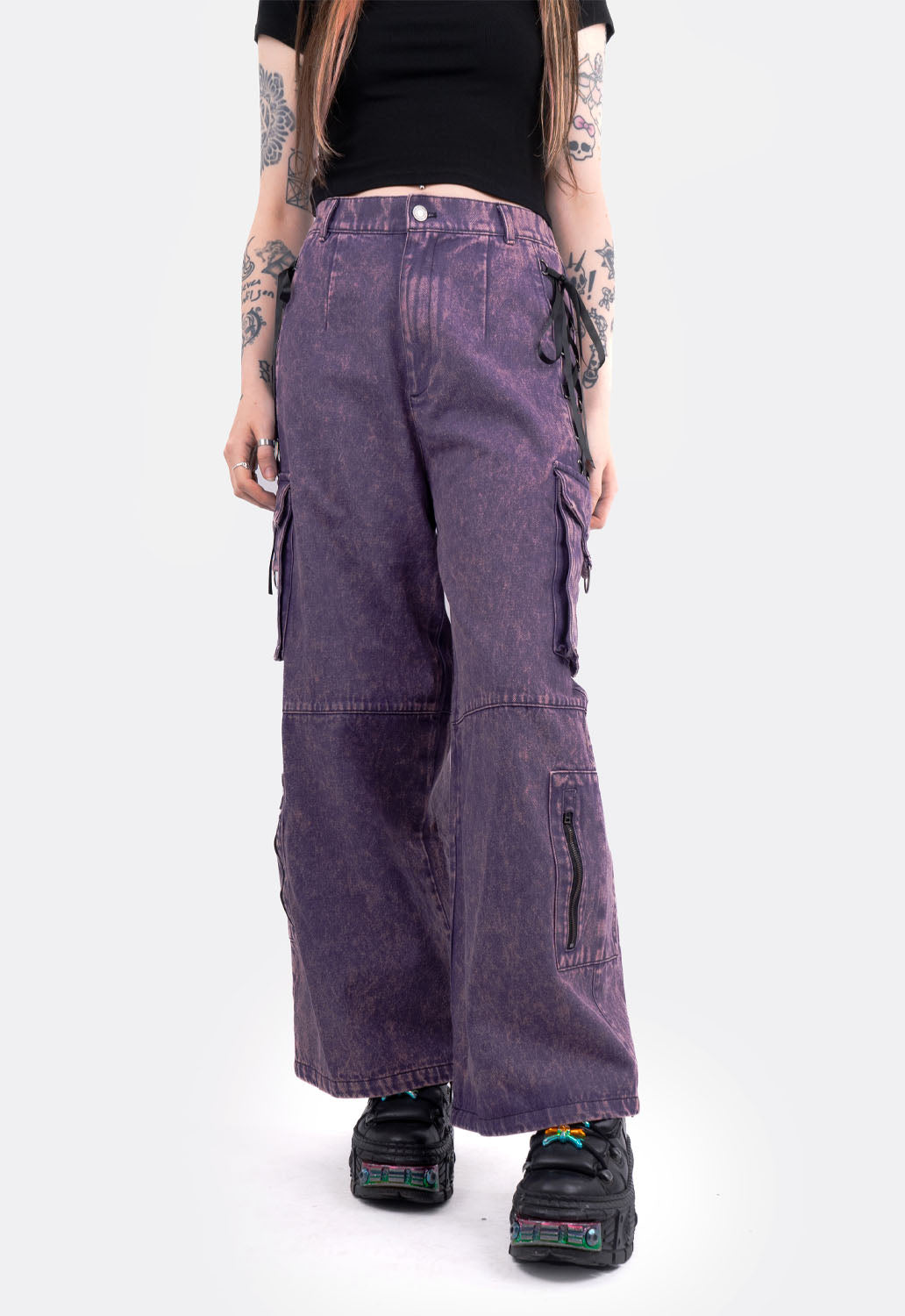 Nebula Lace Up Cargo Trousers
